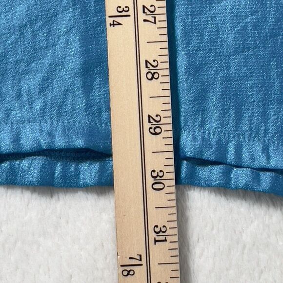 Ali Miles Tunic Top Womens Sz 2X Blue Wire Collar 3/4 Sleeves Button Front - Picture 11 of 11